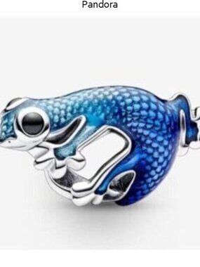 Blue Gecko Charm,925 Sterling Silver Charm For Bracelet Necklace Pendant